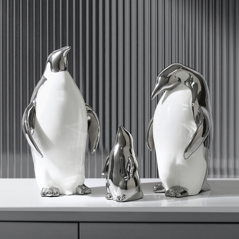 Penguin Ceramic Decoration Living Room Entrance TV Cabinet Home Decoration Treasure of gems