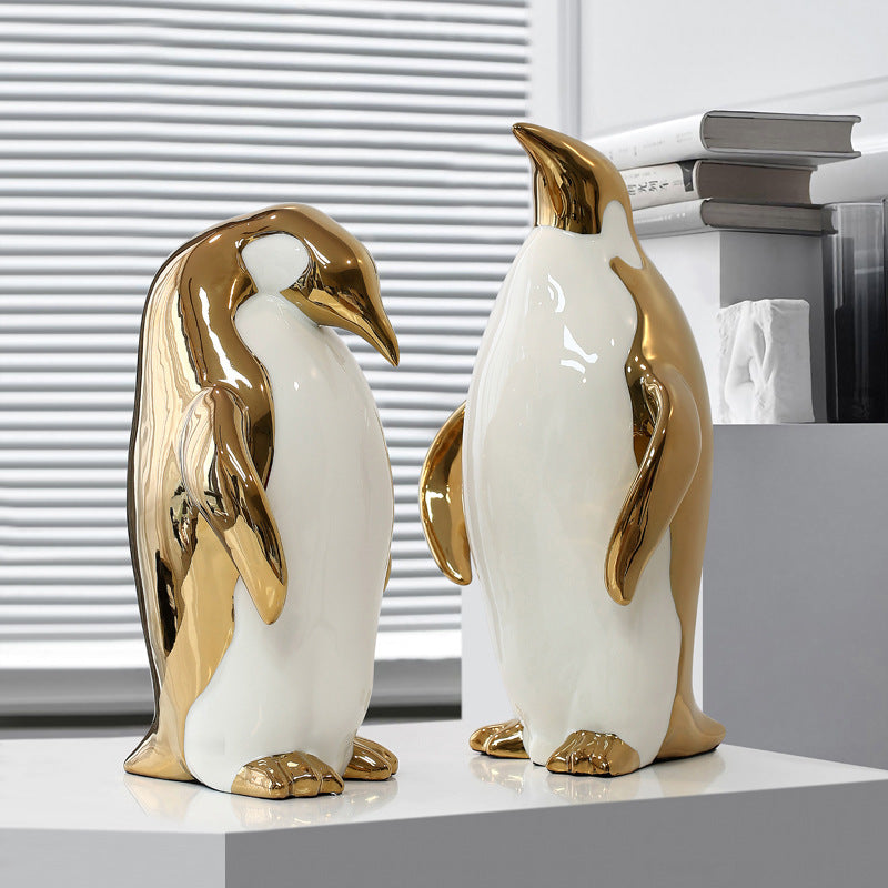 Penguin Ceramic Decoration Living Room Entrance TV Cabinet Home Decoration Treasure of gems