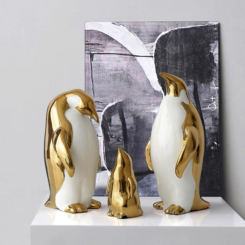 Penguin Ceramic Decoration Living Room Entrance TV Cabinet Home Decoration Treasure of gems