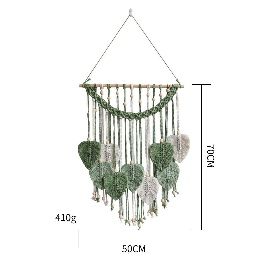 Nordic Style Home Decorative Wall Hangings Hand-woven Leaf Tapestry Treasure of gems